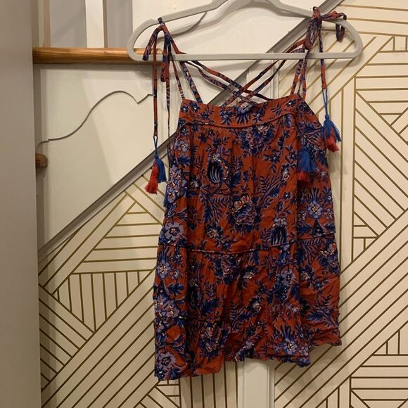 Loft Paisley Print Strappy Tassel Tank NWT - Picture 1 of 7
